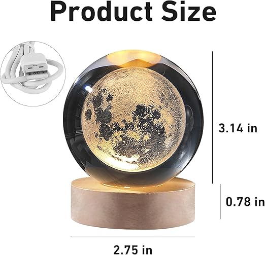 3D Moon Crystal Ball
